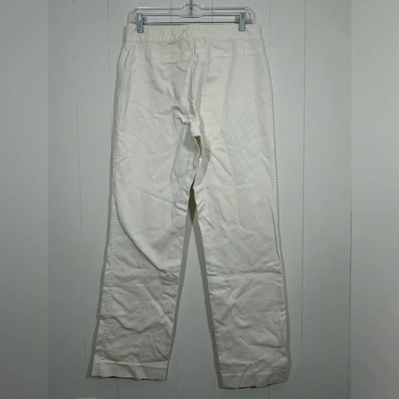 Lauren Jeans Co. White Cotton Stretch Jeans pants SZ 8 Buckle Accent - Picture 6 of 16